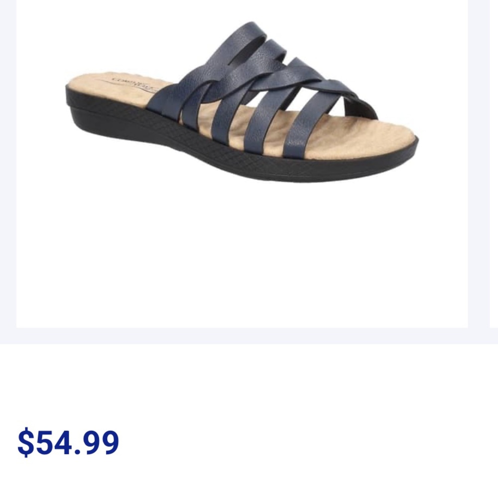 Women’s Easy Street Sheri Navy Blue Strappy Sandal. Size 11. NIB